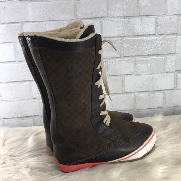 Sorel Tall Mackenzie Lace Up Snow Winter Boots EUC - Picture 3 of 8